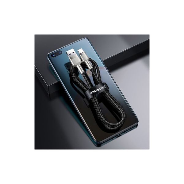 Кабель Baseus Cafule Metal Data Type-C 66W (0.25m) (CAKF000001) Black 271346 фото