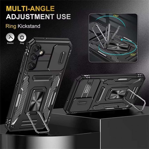 Ударостійкий чохол Camshield Army Ring для Samsung Galaxy S23 FE Чорний / Black 283616 фото