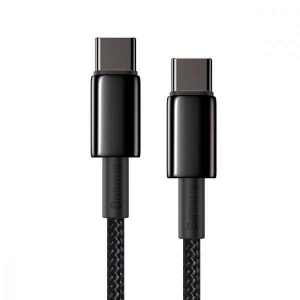 Кабель Baseus Tungsten Gold Type-C To Type-C 100W (CATWJ-01) Black 1m 244327 фото