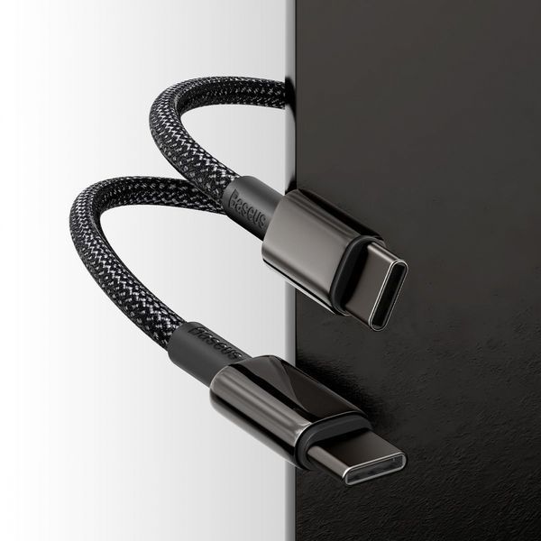 Кабель Baseus Tungsten Gold Type-C To Type-C 100W (CATWJ-01) Black 1m 244327 фото