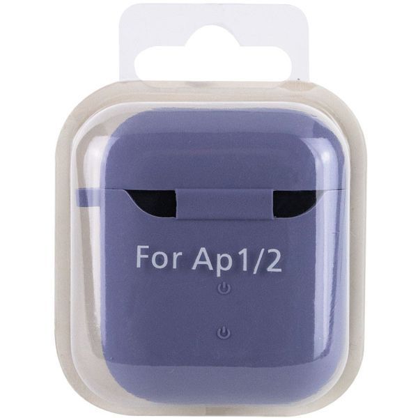 Силіконовий футляр з мікрофіброю для навушників Airpods 1/2 Сірий / Lavender Gray 201986 фото