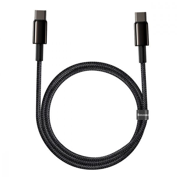 Кабель Baseus Tungsten Gold Type-C To Type-C 100W (CATWJ-01) Black 1m 244327 фото