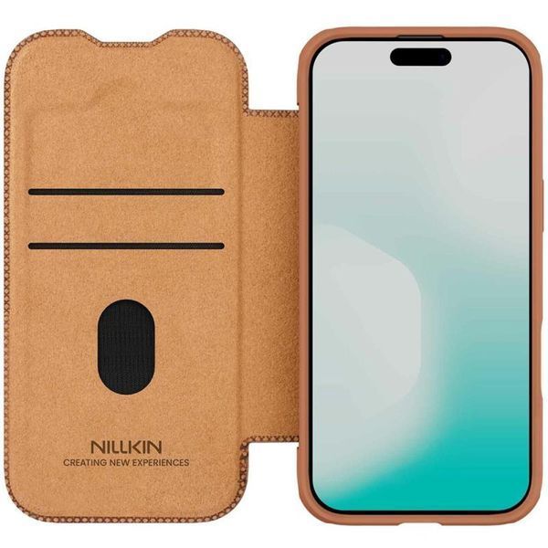 Шкіряний чохол-книжка Nillkin Qin Pro Camshield для Apple iPhone 17 Air (6.5") Brown 401086 фото