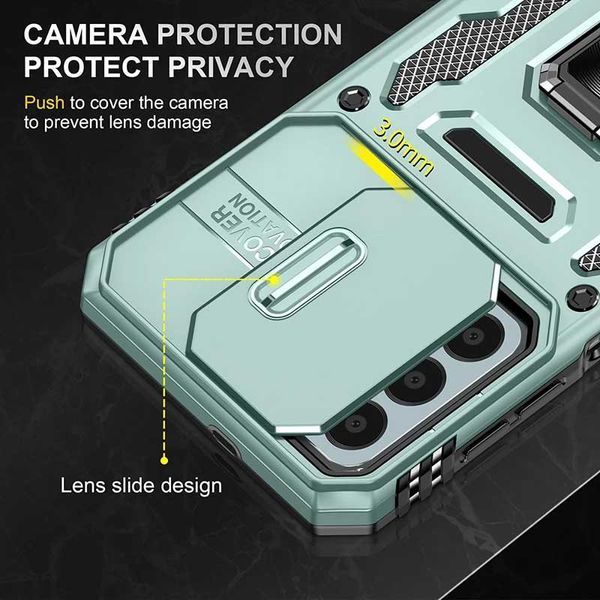 Ударостійкий чохол Camshield Army Ring для Samsung Galaxy A15 4G/5G Зелений / Light Green 286395 фото