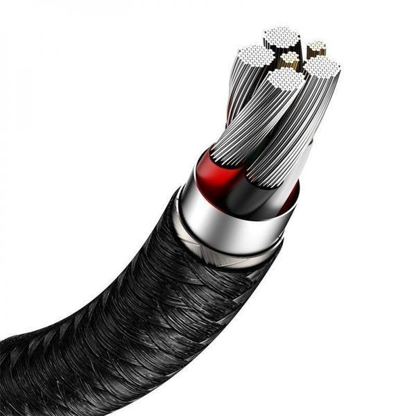 Кабель Baseus Cafule Metal Data Type-C 66W (0.25m) (CAKF000001) Black 271346 фото