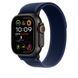 Ремінець Apple Watch Trail Loop Band M/L Для Watch 49mm - Black Titanium Finish - Blue (MYQ83) 330544 фото 1
