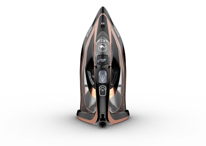 Праска Tefal Ultimate Pure, 3200Вт, 350мл, паровий удар -260гр, постійна пара - 60гр, керам. підошва, чорно-рожевий (FV9845E0) 374402 фото