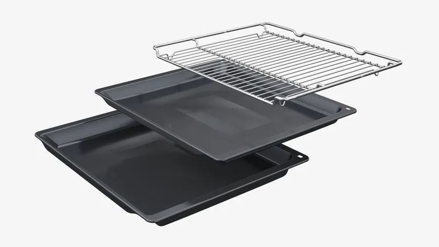Духова шафа Bosch електрична, 71л, A+, дисплей, конвекція, чорний (HBG7361B1) 370084 фото