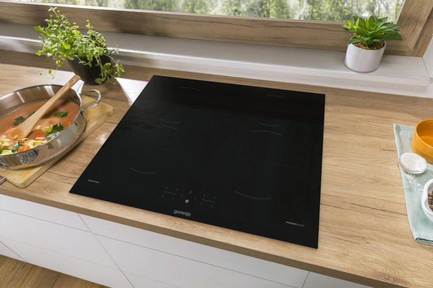Варильна поверхня Gorenje індукційна, 60см, PowerBoost, TouchControl, чорний (GI6401BC) 367109 фото