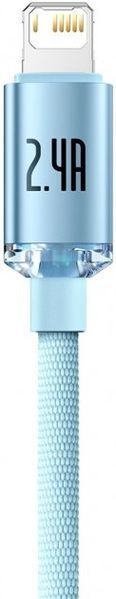 Кабель Baseus Crystal Shine Series Fast Charging Data USB кабель USB To IP 2.4A 2m (CAJY001203) Sky Blue 260564 фото