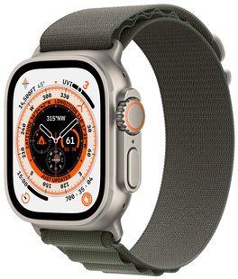 Смарт-годинник Apple Watch Ultra GPS + LTE 49mm Titanium Case With Green Alpine Loop - Small MNHC3/MNHJ3 261040 фото