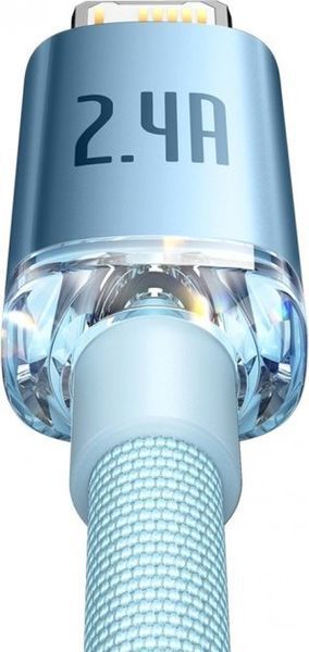 Кабель Baseus Crystal Shine Series Fast Charging Data USB кабель USB To IP 2.4A 2m (CAJY001203) Sky Blue 260564 фото