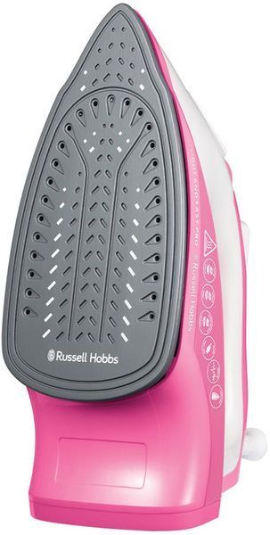 Праска Russell Hobbs Light & Easy Pro, 2600Вт, 240мл, паровий удар -130гр, постійна пара - 40гр, керам. підошва, біло-рожевий (26461-56) 373496 фото