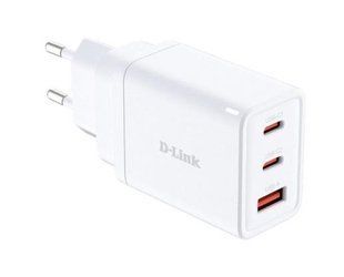Зарядний пристрій мережевий D-Link DCP-651 65Вт GaN 2хUSB-С, 1xUSB-A, білий 395553 фото