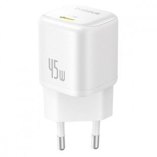 Зарядний Пристрій Baseus PicoGo GaN Fast Charger Type-C 45W (P10176800213-00) White 347075 фото