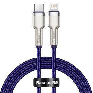 Кабель Baseus Cafule Metal Type-C To Lightning PD 20W (1m) (CATLJK-A05) Purple 271347 фото