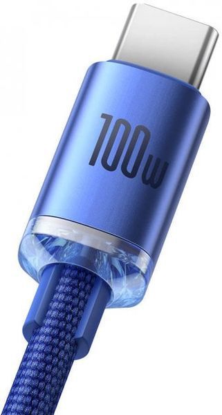 Кабель Baseus Crystal Shine Series Fast Charging Data USB кабель USB To Type-C 100 W 2M (CAJY000503) Blue 253538 фото