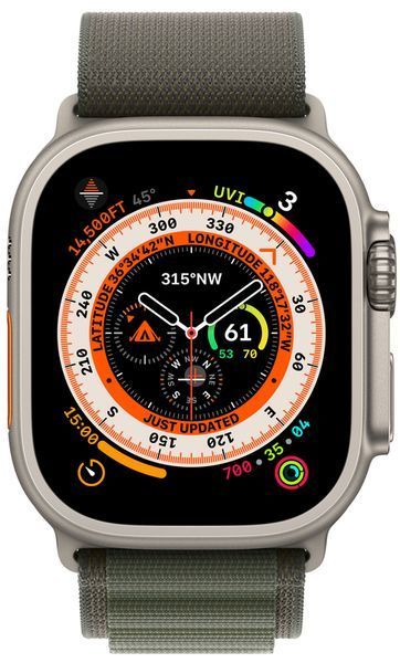 Смарт-годинник Apple Watch Ultra GPS + LTE 49mm Titanium Case With Green Alpine Loop - Small MNHC3/MNHJ3 261040 фото