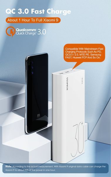 Портативна батарея Romoss 30000mah Sense8+ (PHP30-401-02) білий 318586 фото