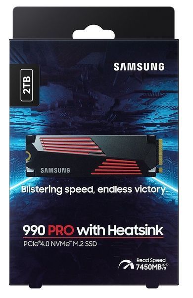 Твердотільний запам&rsquo;ятовувальний пристрій накопичувач (SSD) G4 M.2 NVME 2TB W/HS 990 PRO MZ-V9P2T0CW SAMSUNG 292446 фото