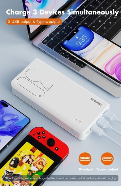 Портативна батарея Romoss 30000mah Sense8+ (PHP30-401-02) білий 318586 фото
