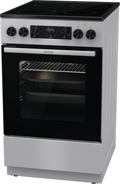 Плита Gorenje електрична склокерамічна, 70л, 50x60см, дисплей, програматор, сірий (GEC5C41SG) 374404 фото