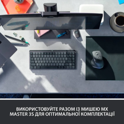 Клавіатура LOGITECH MX Mechanical Mini Minimalist Wireless GRAPHITE-US INT'L-2.4GHZ/BT - TAC 306743 фото