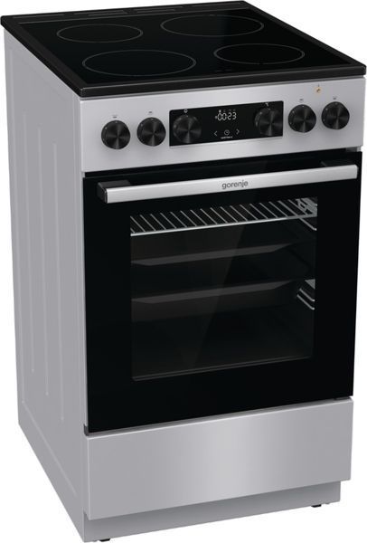 Плита Gorenje електрична склокерамічна, 70л, 50x60см, дисплей, програматор, сірий (GEC5C41SG) 374404 фото