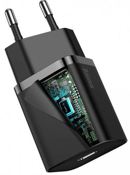 Зарядний Пристрій Baseus Super Silicone PD Charger 20W (1Type-C) (CCSUP-B01) Black 190749 фото
