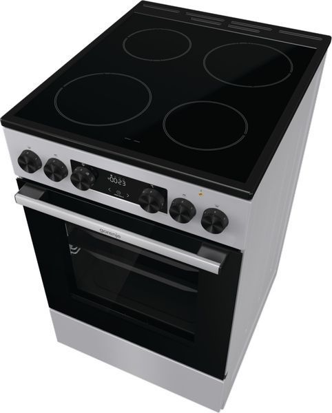 Плита Gorenje електрична склокерамічна, 70л, 50x60см, дисплей, програматор, сірий (GEC5C41SG) 374404 фото