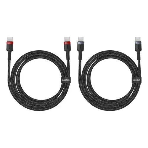 Кабель Baseus Cafule Type-C to Type-C 100W 2m (2pcs) (P10318306003-01) black 351820 фото