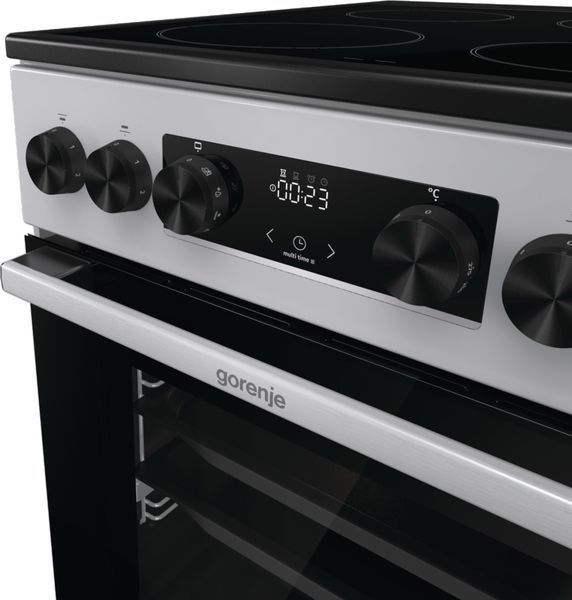 Плита Gorenje електрична склокерамічна, 70л, 50x60см, дисплей, програматор, сірий (GEC5C41SG) 374404 фото