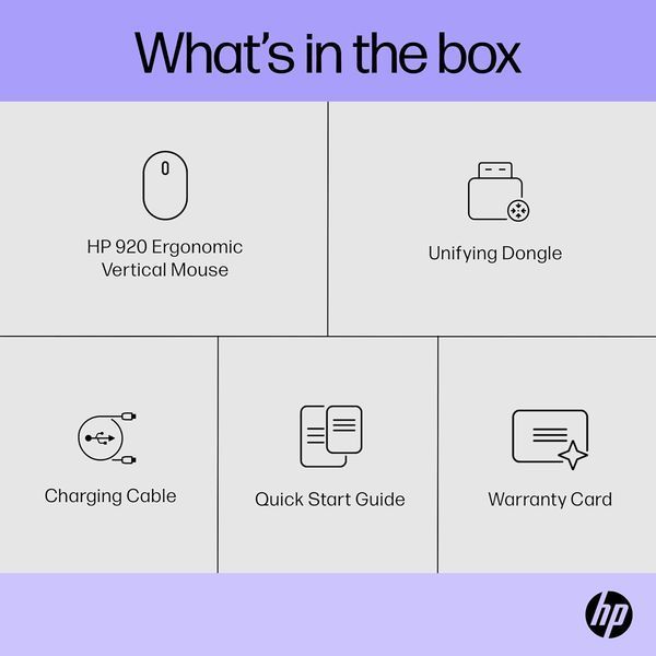 Миша HP 920 Ergonomic Vertical, WL/BT, чорний (6H1A4AA) 364597 фото