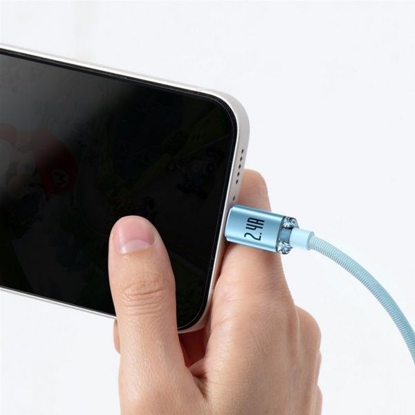 Кабель Baseus Crystal Shine Series Fast Charging Data USB кабель USB To IP 2.4A 2m (CAJY001203) Sky Blue 260564 фото