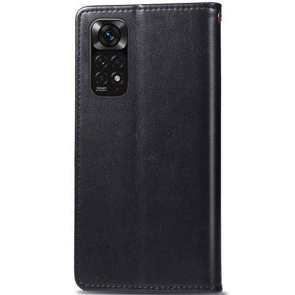 Шкіряний чохол книжка GETMAN Gallant (PU) для Xiaomi Redmi Note 11 (Global) / Note 11S Чорний 253397 фото