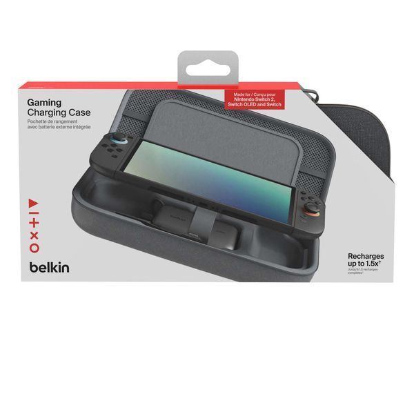 Чохол Belkin із акумулятором 10000мА&middot;год для Nintendo Switch 2 (ENA001HQCH-V2) Charcoal 389288 фото
