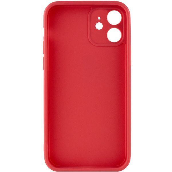 Силіконовий чохол Candy Full Camera для Apple iPhone 12 (6.1") Червоний / Camellia 205938 фото