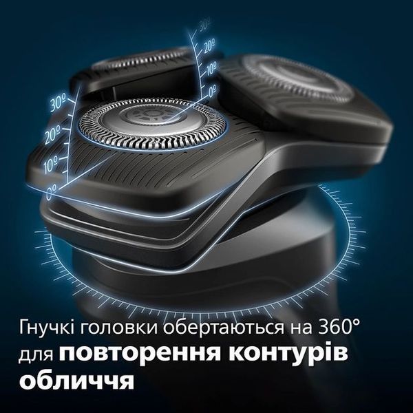 Бритва електр. Philips роторна Series 5000, 9Вт, бритв.головок-3, Li-Ion, сух.+волог., тример, синій (S5885/10) 368803 фото