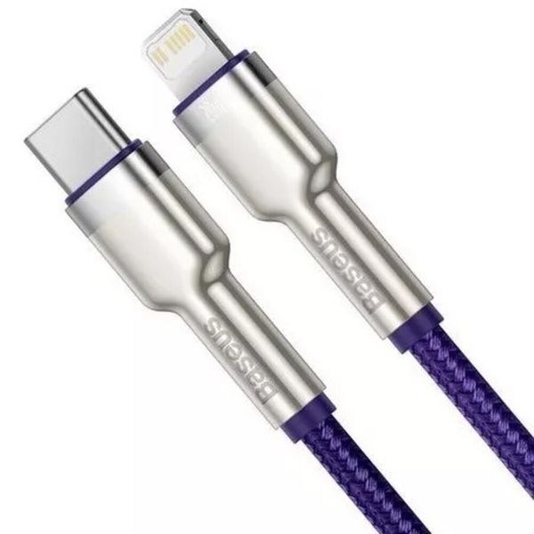 Кабель Baseus Cafule Metal Type-C To Lightning PD 20W (1m) (CATLJK-A05) Purple 271347 фото