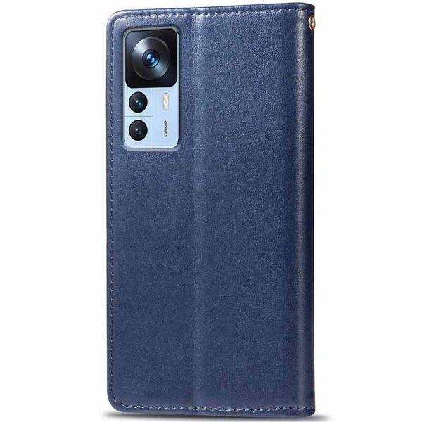 Шкіряний чохол книжка GETMAN Gallant (PU) для Xiaomi 12T / 12T Pro Синій 261703 фото