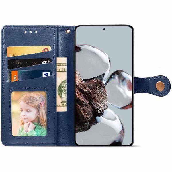 Шкіряний чохол книжка GETMAN Gallant (PU) для Xiaomi 12T / 12T Pro Синій 261703 фото