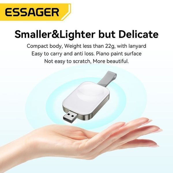 Безпровідний Зарядний пристрій ESSAGER Yibay Smart Watch Wirless Charger With USB A Port (EWXA-YB02-Z) White 355938 фото