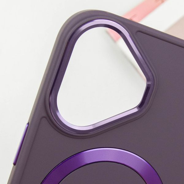 TPU чохол Bonbon Metal Style with MagSafe для Apple iPhone 16 (6.1") Фіолетовий / Dark Purple 322891 фото