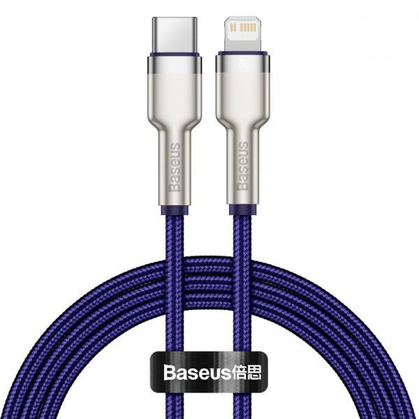 Кабель Baseus Cafule Metal Type-C To Lightning PD 20W (1m) (CATLJK-A05) Purple 271347 фото