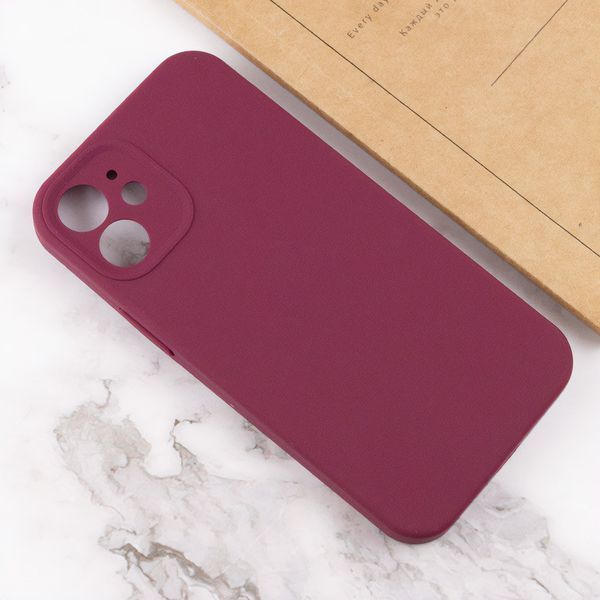 Чохол Silicone Case Full Camera Protective (AA) NO LOGO для Apple iPhone 12 (6.1") Бордовий / Plum 288627 фото