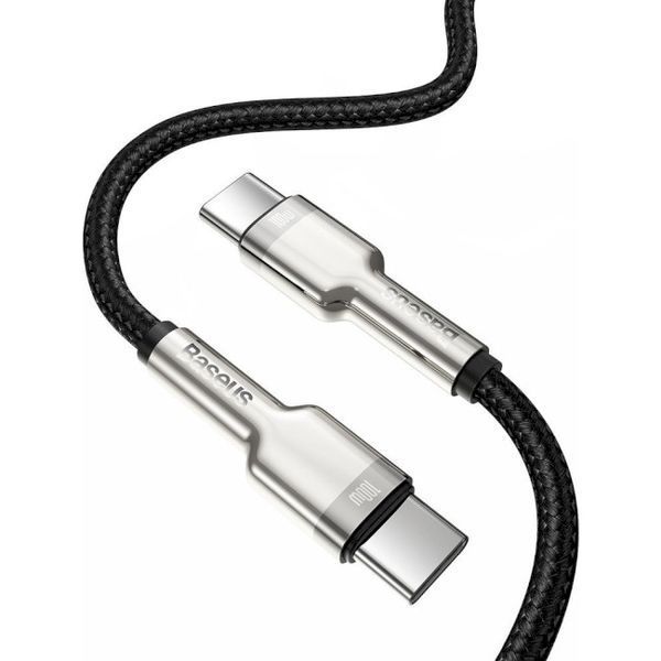 Кабель Baseus Cafule Metal Type-C To Type-C 100W 2М (CATJK-D01) Black 252343 фото