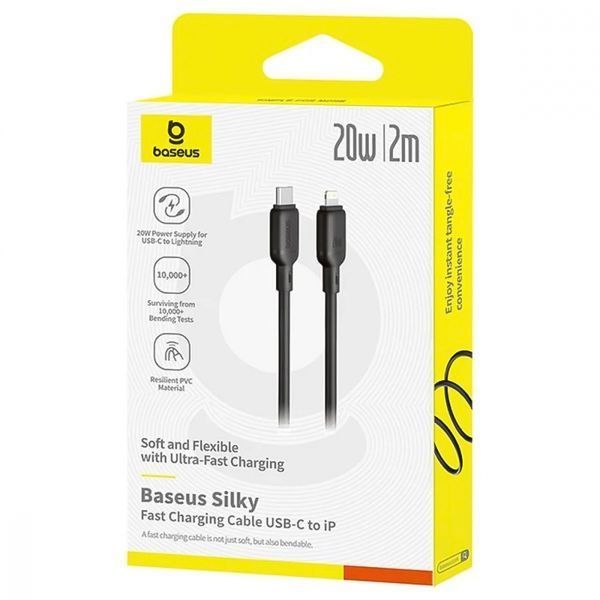 Кабель Baseus Silky Series Fast Charging Type-C to Lightning 20W (2m) (P10377700213-01) White 347055 фото