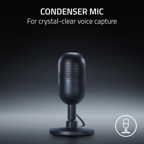 Мікрофон геймінговий Razer Seiren V3 Mini, Omni, USB-A, 1.2м, чорний (RZ19-05050100-R3M1) 376112 фото