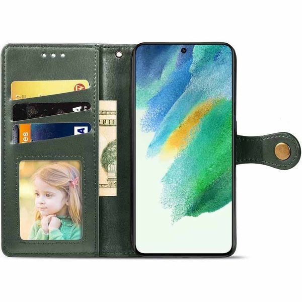 Шкіряний чохол книжка GETMAN Gallant (PU) для Samsung Galaxy S23 FE Зелений 284392 фото