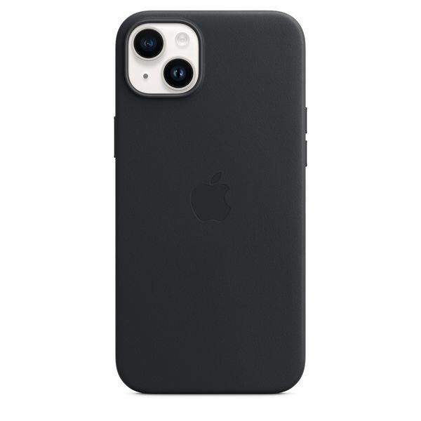 Чохол-накладка Apple iPhone 14 Plus Leather Case with MagSafe - Midnight (MPP93) 257310 фото
